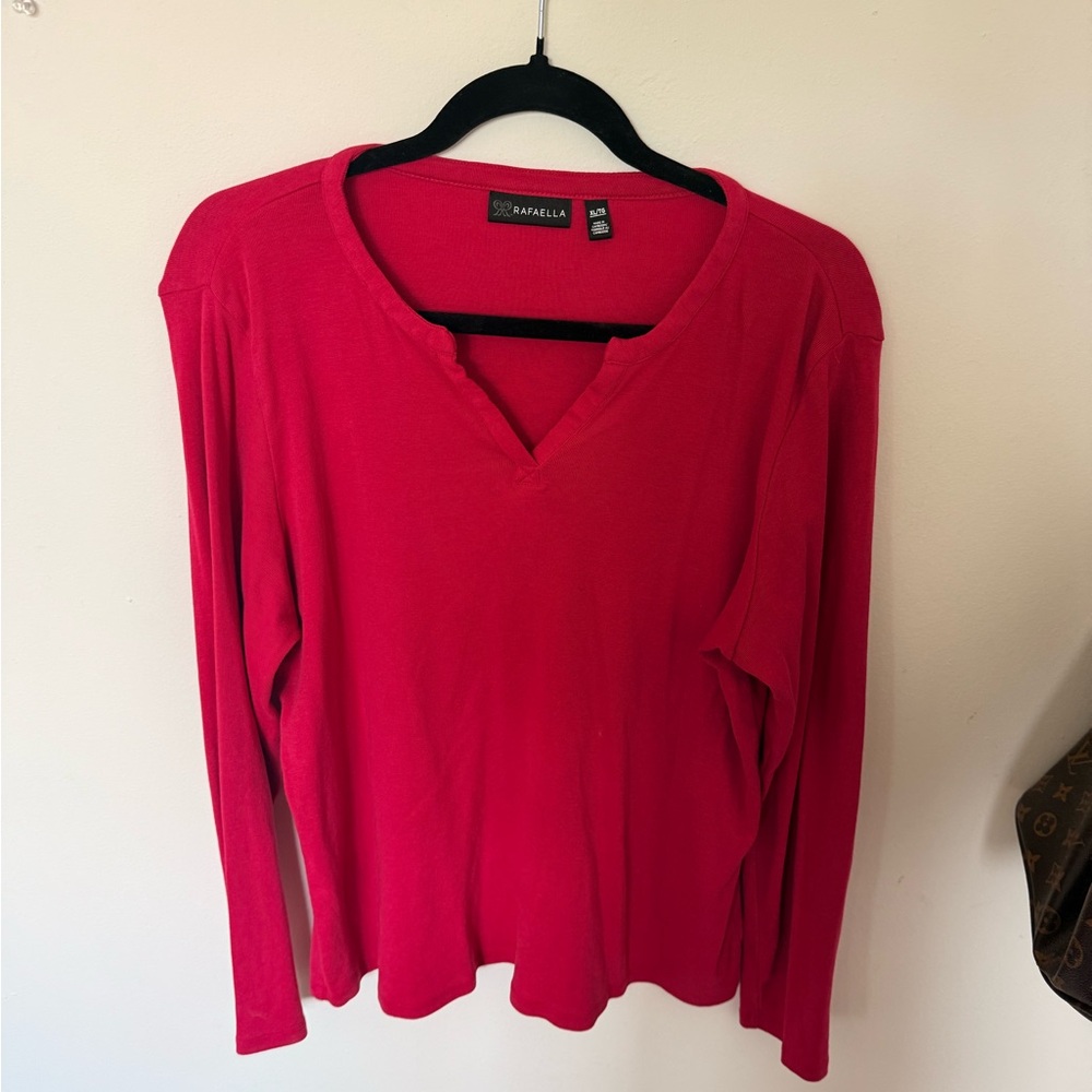 Rafaella Vibrant Red Long Sleeve Blouse